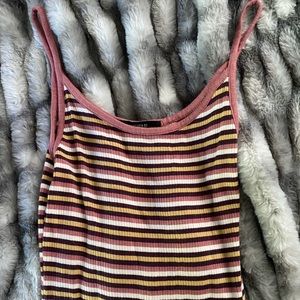 forever 21 striped bodysuit with button clasp bottom small